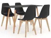 5 Piece Dining Set Black