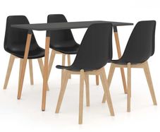 5 Piece Dining Set Black