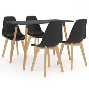 5 Piece Dining Set Black