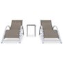 Sun Loungers 2 pcs with Table Aluminium Taupe Image 3