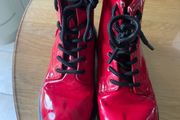 Red doc marten style lace up boots size 12