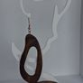 Rich Dark Wood Irregular Hoop Earrings Image 2
