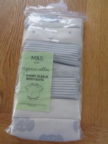 M&S Organic Baby Shortsleeve Bodysuits x 7 for Sale