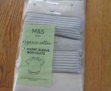 M&S Organic Baby Shortsleeve Bodysuits x 7 for Sale