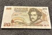 AUSTRIA 20 Schillings Banknote 1986 Moritz Daffinger   P148  PreEuro Currency