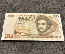 AUSTRIA 20 Schillings Banknote 1986 Moritz Daffinger   P148  PreEuro Currency