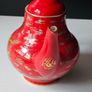 Chinese Red Porcelain Gold Dragon Tea Set Image 7
