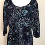 Cotton Traders Blue Floral Devore Flock Midi Dress size 20 Postage included Image 2
