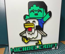 Personalised Minecraft Chicken Jockey Lightbox