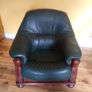 Dark Green Italian Leather Suite Image 7
