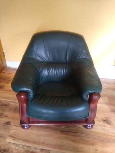 Dark Green Italian Leather Suite