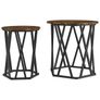 Coffee Table 2 pcs Smoked Oak Engineered Wood and Steel Image 2
