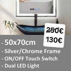LED Bathroom Mirror Digital Clock Temperature