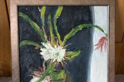 Original Oil Painting of a Flower on Board