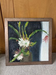 Original Oil Painting of a Flower on Board