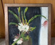 Original Oil Painting of a Flower on Board