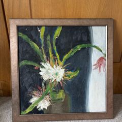 Original Oil Painting of a Flower on Board