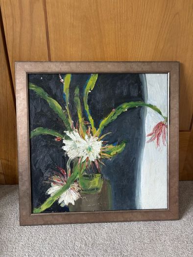 Original Oil Painting of a Flower on Board