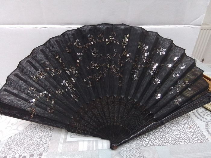Two black vintage  fans