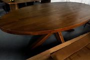 Extra Large 220cm Oval Oak Dining Table Ex Display Like New