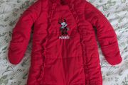 Disney Minnie Mouse Baby Girls Red Snowsuit / Pramsuit Fur Trim 12-18  months.