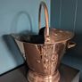 Antique Copper Coal Scuttle - Decorative Fireside Accessory Image 4