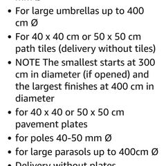 Schneider Parasol Plate Stand for Slabs