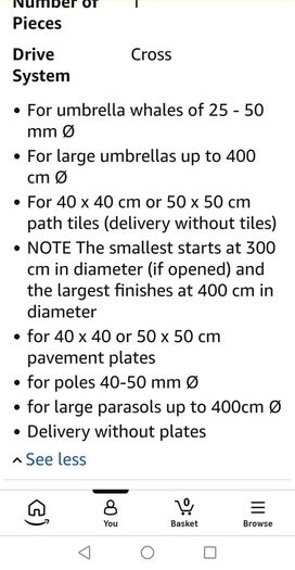 Schneider Parasol Plate Stand for Slabs