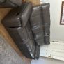 Genuine leather reclining sofa and armchair Image 3
