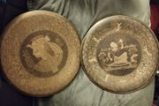 2 Vintage Egyptian Brass Wall Plates