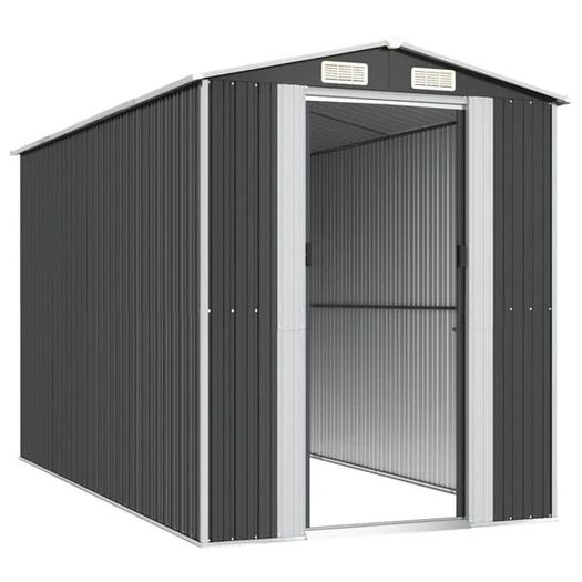 Garden Shed Anthracite 192x440x223 cm Galvanised Steel