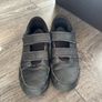 Adidas Kids Tensaur Strap Leather Trainers - Triple Black - Size UK 2 / EU 34 Image 2