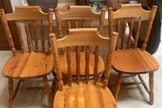 4 x Lovely Wooden Pine Kitchen Dining Chairs - Can Deliver