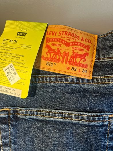 LEVIS 511 W33 L34 slim men's denim jeans