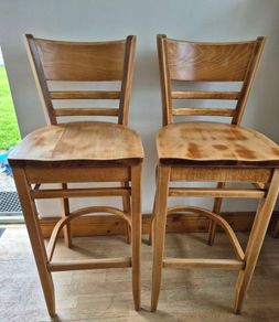 Authentic Ex-Starbucks Premium Solid Hardwood Bar Stools  Excellent Condition