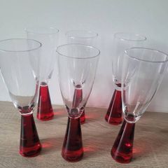 Wine glasses red stem