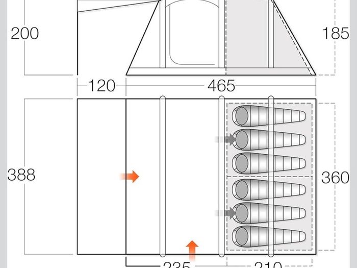 Vango Airbeam 6 Person Tent