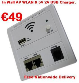 In Wall Ap Wlan & 5v 2v Usb Charger