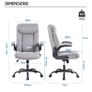 Office Chair for Home Office, Ergonomic Heavy Duty Desk Chair with Flip-up Arms & Lumbar Support, Comfortable Padded Swivel Computer Chair for Bedroom Study, 150KG Capacity, Grey Image 3