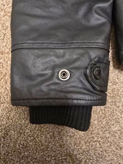 Schott NYC Grant M85-237-04 Black Waxed Parka / Field Jacket Mens