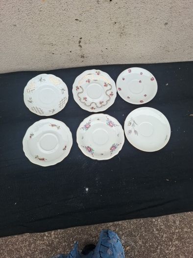 6 china mix and match saucers postage possible