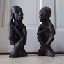 Pair of Vintage Handcarved Wooden African Tribal Figures ( Male ) Image 10
