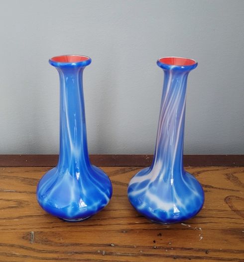 Mid-century murano pair of vases