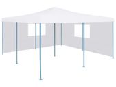 Folding Gazebo with 2 Sidewalls 5x5 m White