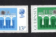 1984 Guernsey Europa (CEPT 125th Anniversary Logo) Commemorative Stamp Mint Never Hinged (MNH)