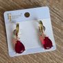 Earings with red stone drops Image 2