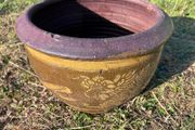 Glazed snake styled flower pot