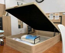Oak Ottoman Storage Bed Stylish Space, King size