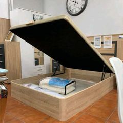 Oak Ottoman Storage Bed Stylish Space, King size