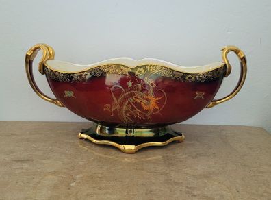Crown devon red lustre dragon vase
